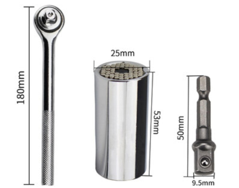 Multi-Purpose Socket Wrench Set, 7-19mm Adjustable Tool