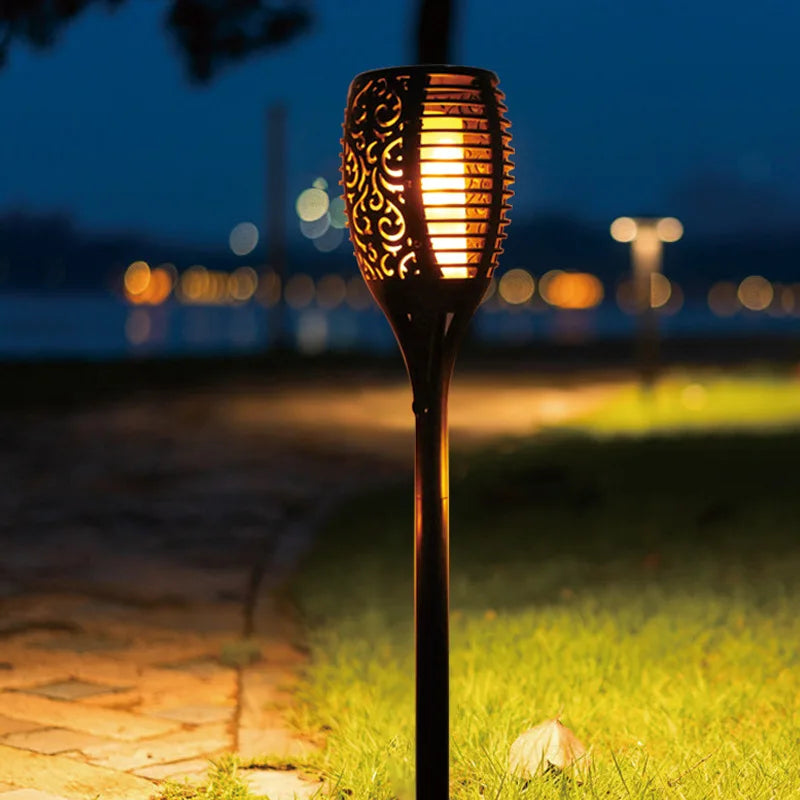 Bright Outdoor Solar Lantern with Flickering Flame Effect