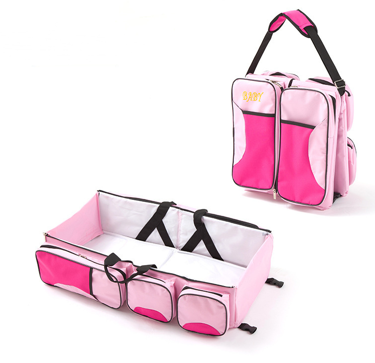 Portable Baby Travel Bed with Storage - Foldable Cot