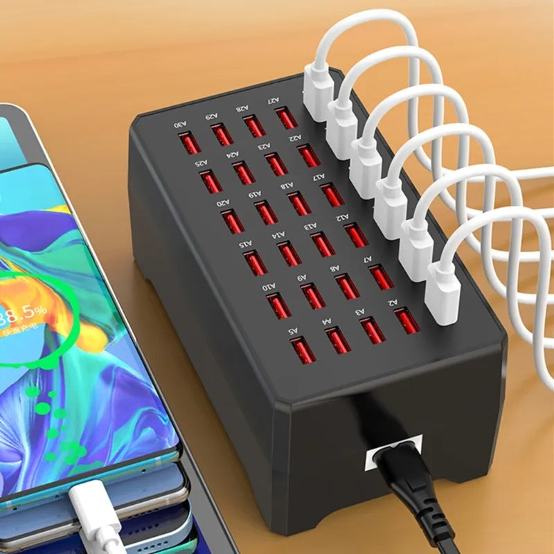 Fast 30 Port USB Charging Station Hub