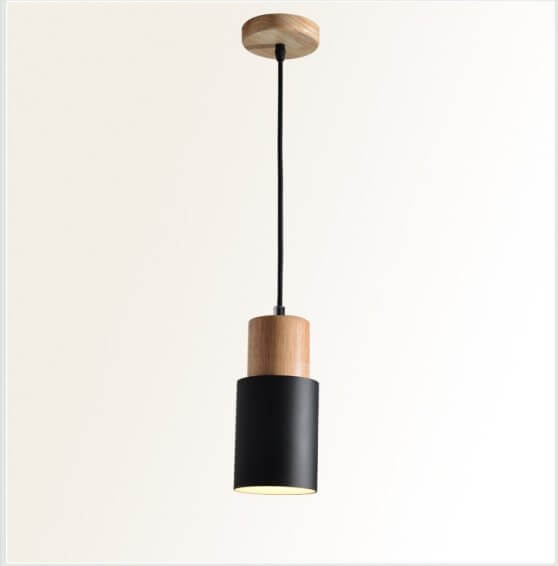 Rustic Wooden Round LED Pendant Light