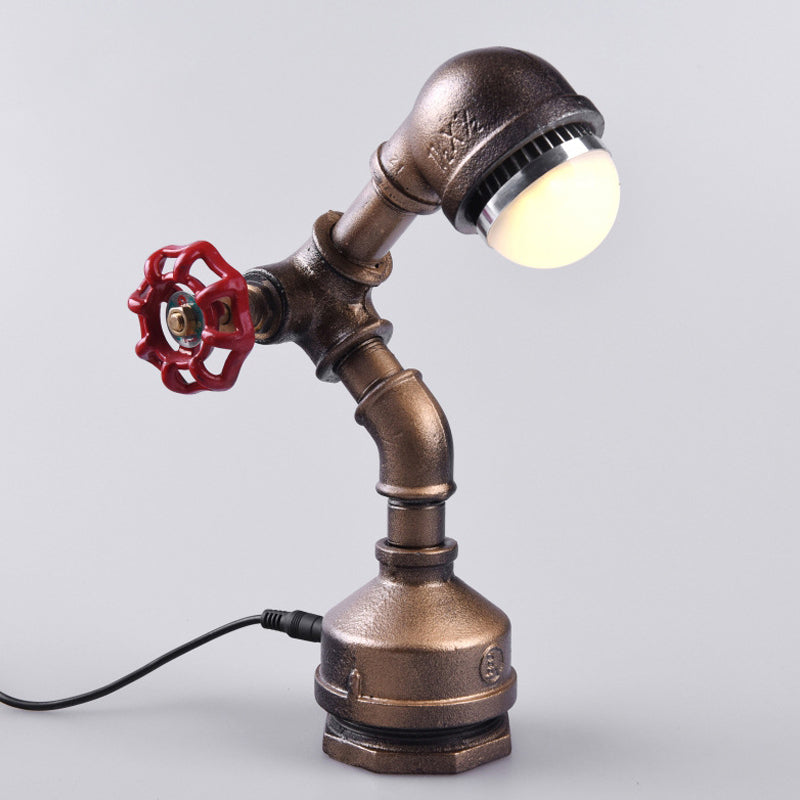 Vintage Metal Table Lamp with Adjustable Arm