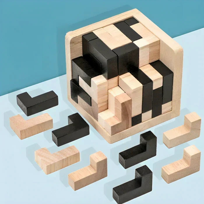 Challenging 3D Wood Puzzle Brain Teaser Toy