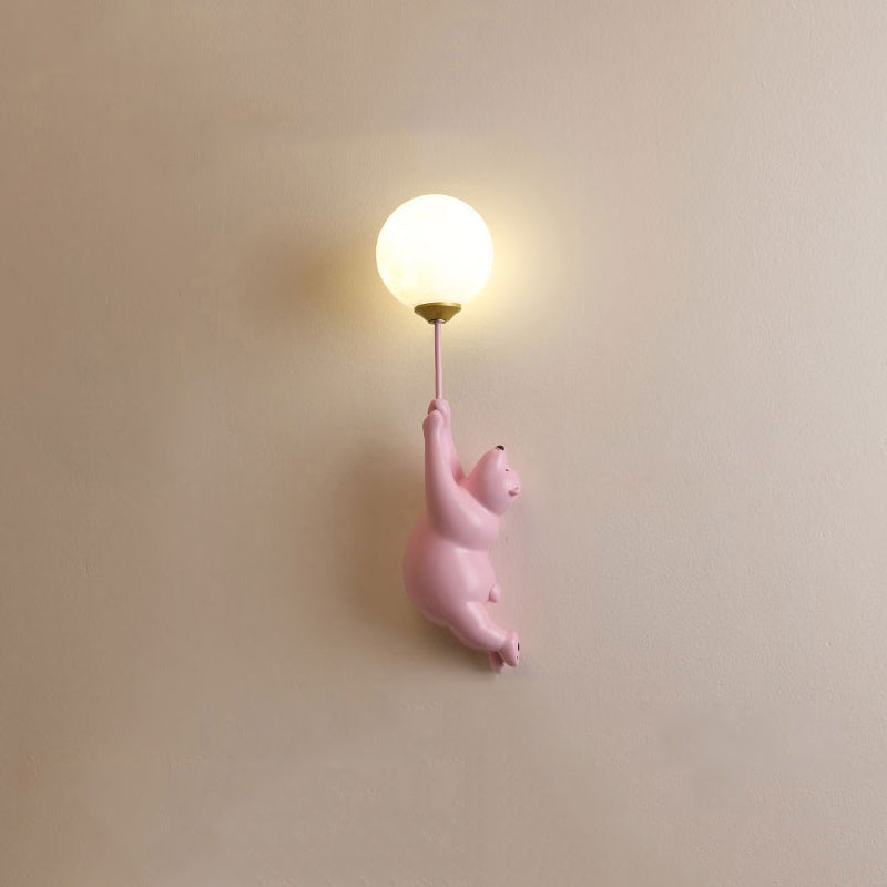 Colorful Kids LED Wall Light in Clear Plastic
