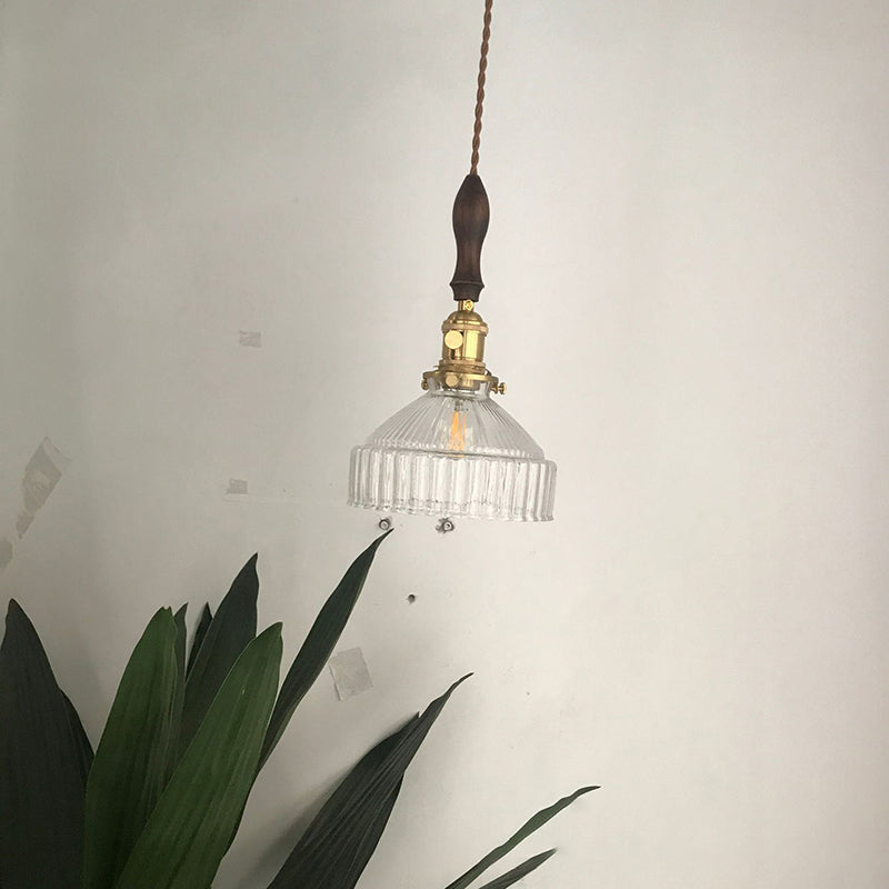 Farmhouse Style Pendant Lighting - Vintage Glass Drop Lamp