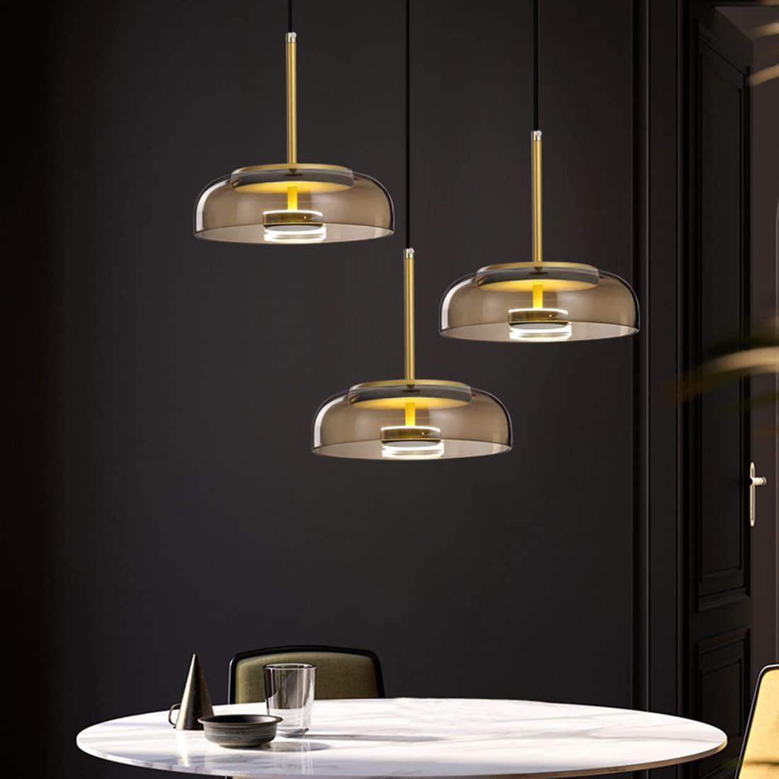 Contemporary Glass Hanging Pendant Light Fixture