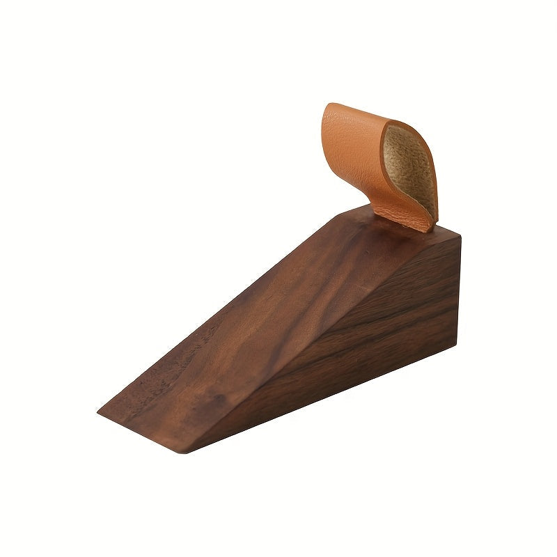 Rustic Wood Door Wedge with Rubber Grip Base