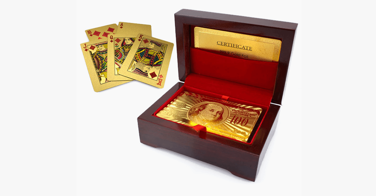 Luxury Gold Coated Poker Card Set with Case Option