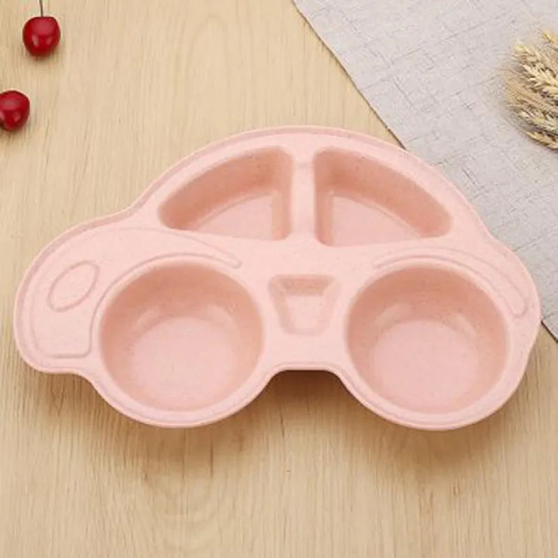 Kids' Car Shaped Divided Plate Made of Eco Friendly Material