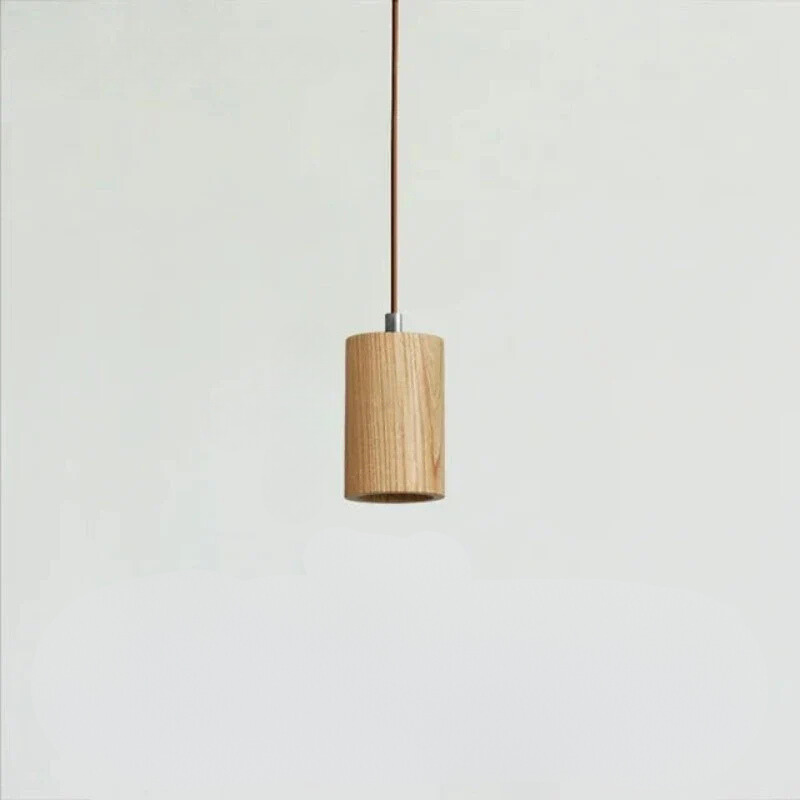 Natural Wood LED Hanging Light Fixture