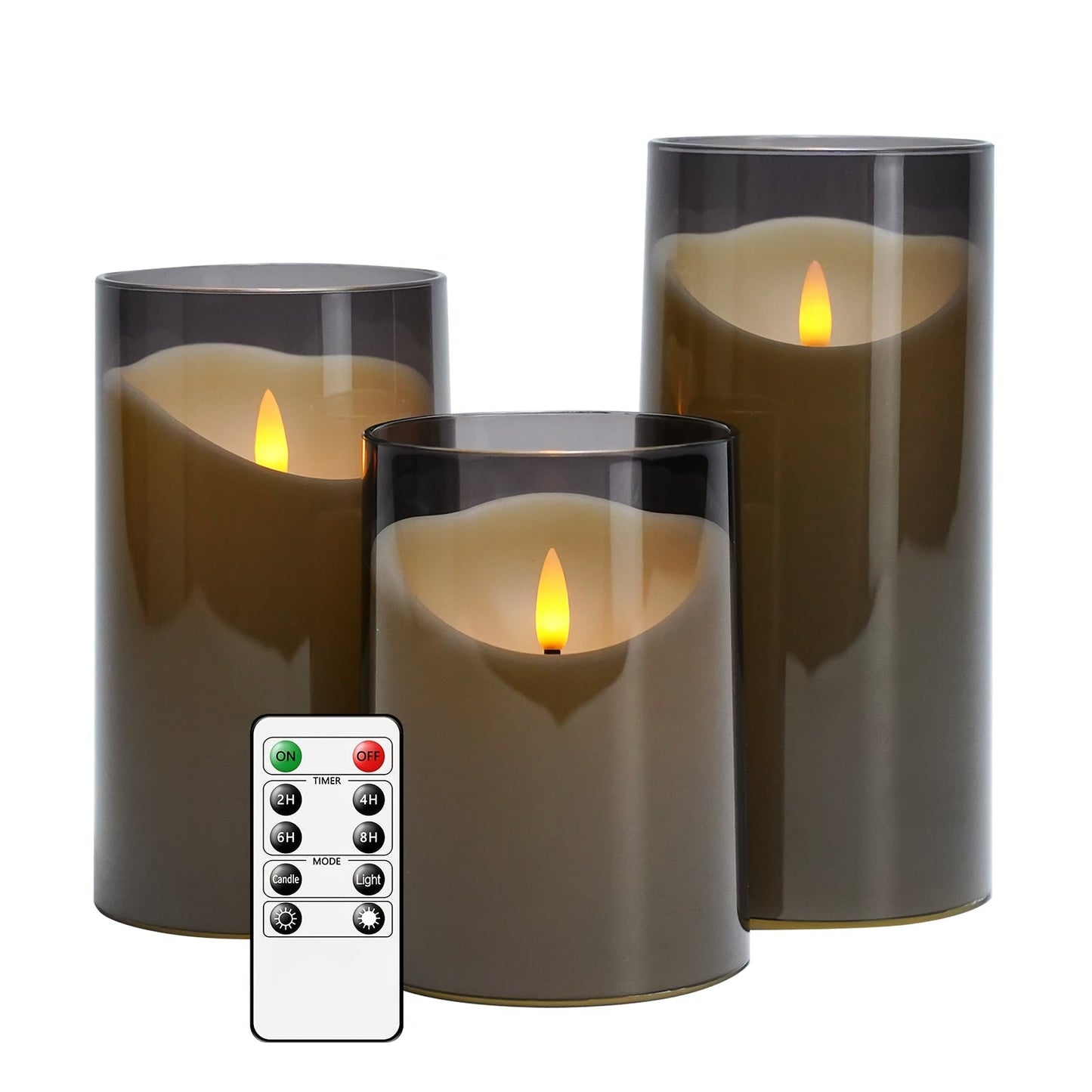 Ambient LED Grey Flicker Candles