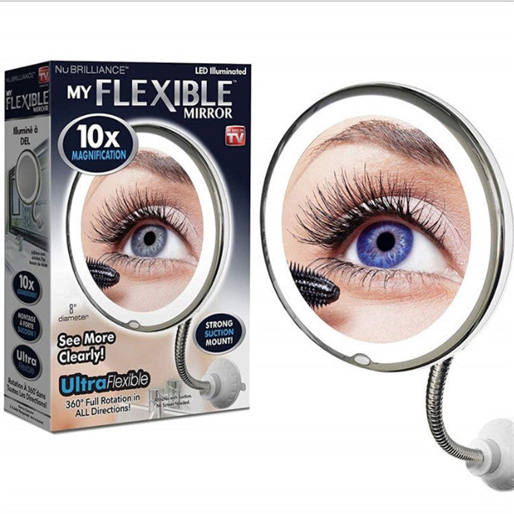 Bright LED Wall Mount Makeup Mirror 10x Magnification