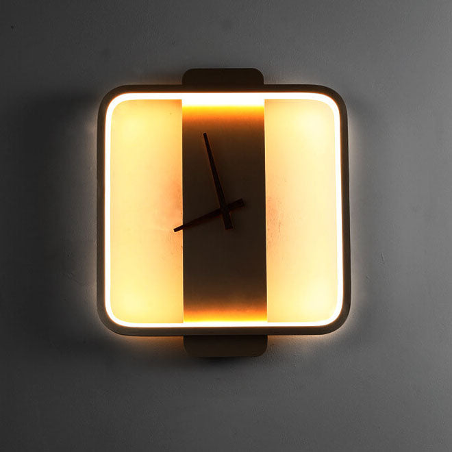Elegant Round LED Wall Clock Lamp for Home Decor