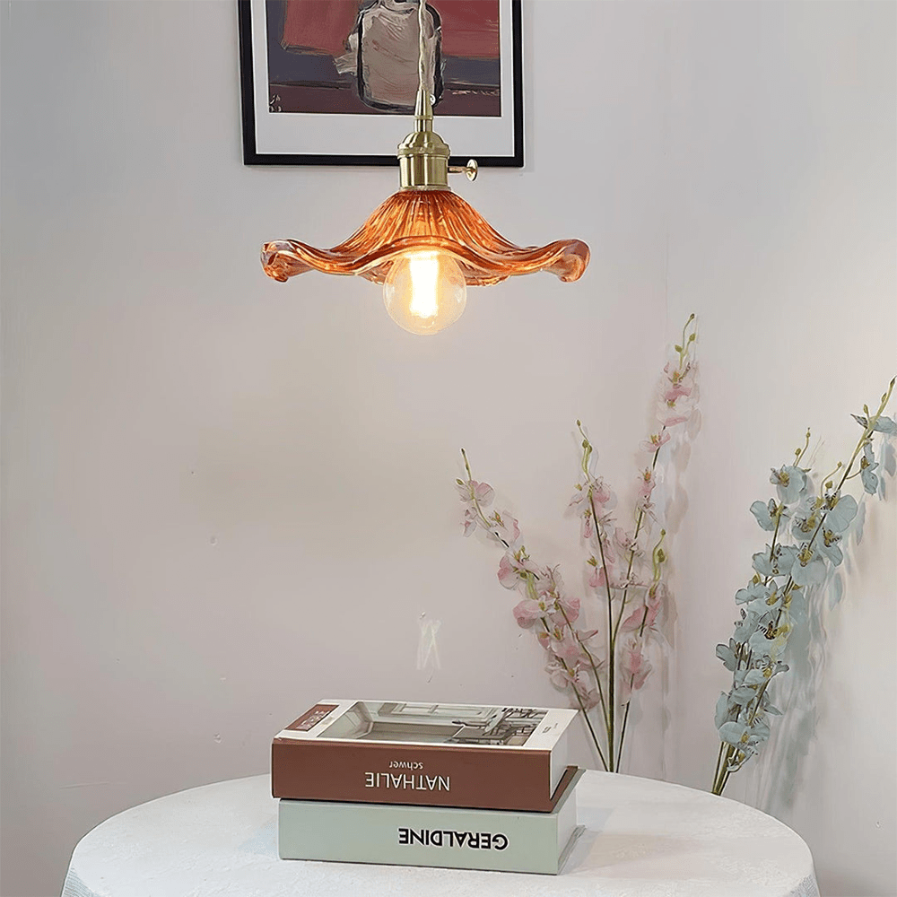 Beautiful Floral Glass Pendant Ceiling Light