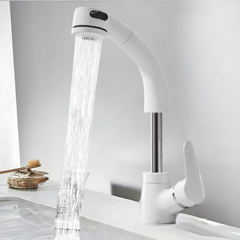 Adjustable Gold Tone Kitchen Faucet for Easy Use
