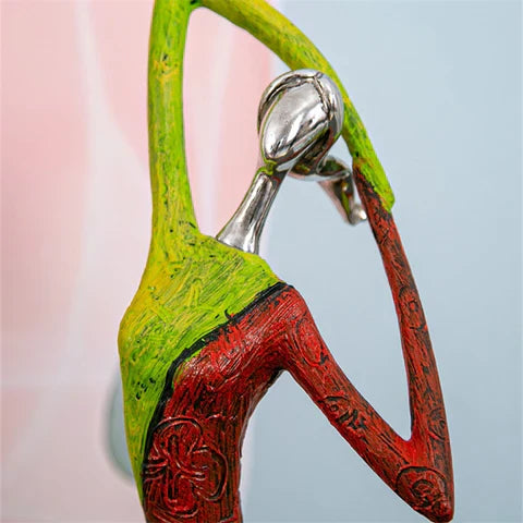 Colorful Resin Lady Figurines - Unique Handmade Home Decor Sculptures