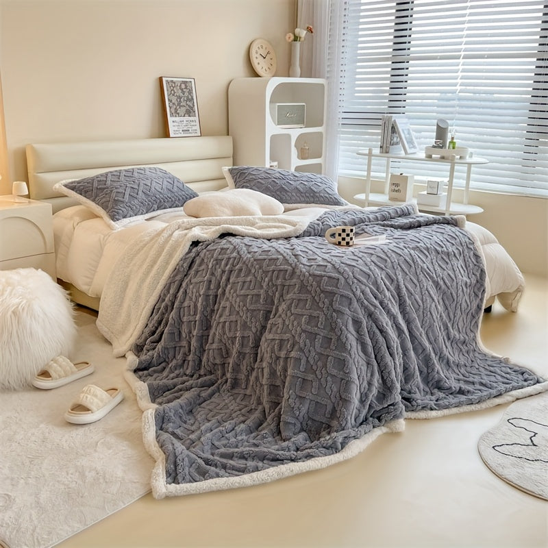 Cozy Plush Reversible Winter Blanket