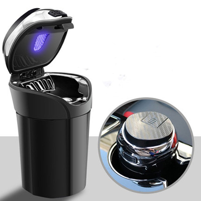 Portable Car Ashtray with LED Light and Lid