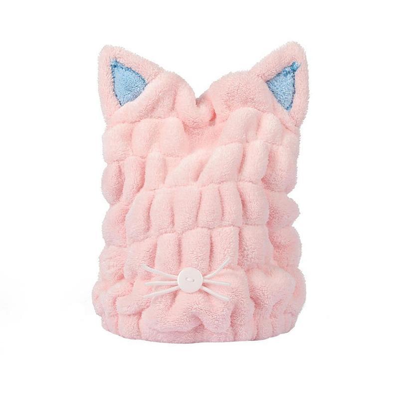 Adorable Kitty Soft Turban Towel Bath Cap