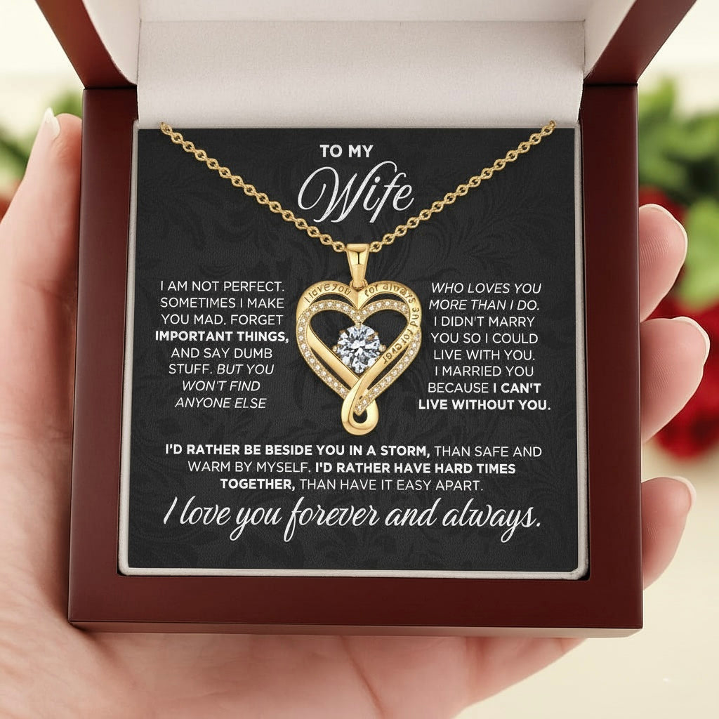 Romantic I Love You Forever Heart Necklace Gift