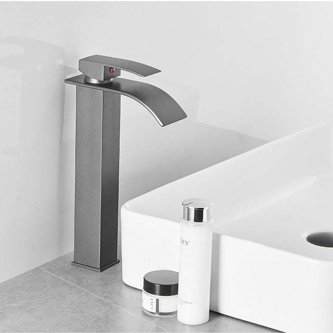 Luxury Bathroom Faucet Waterfall Spout Brass Handle Sink Mixer