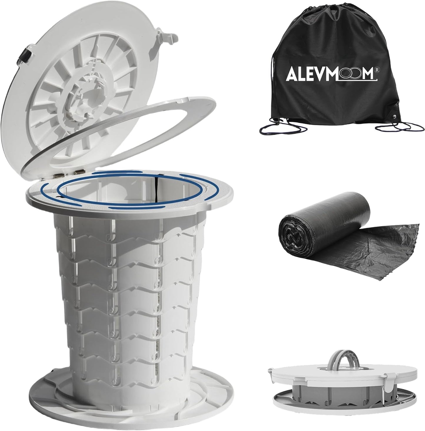 Compact Portable Camping Toilet with Adjustable Seat
