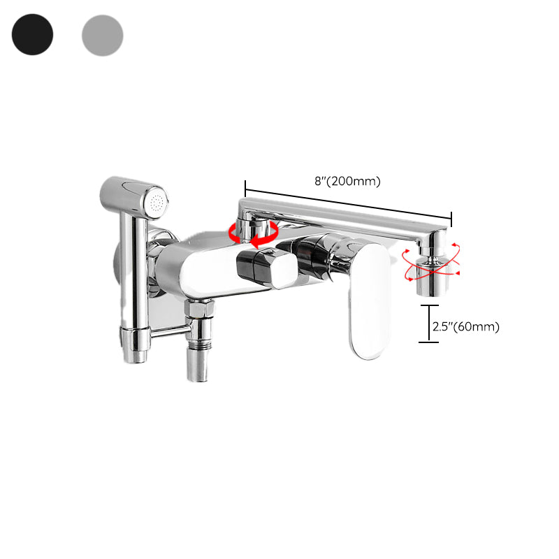 Modern Chrome Bathtub Faucet Handle