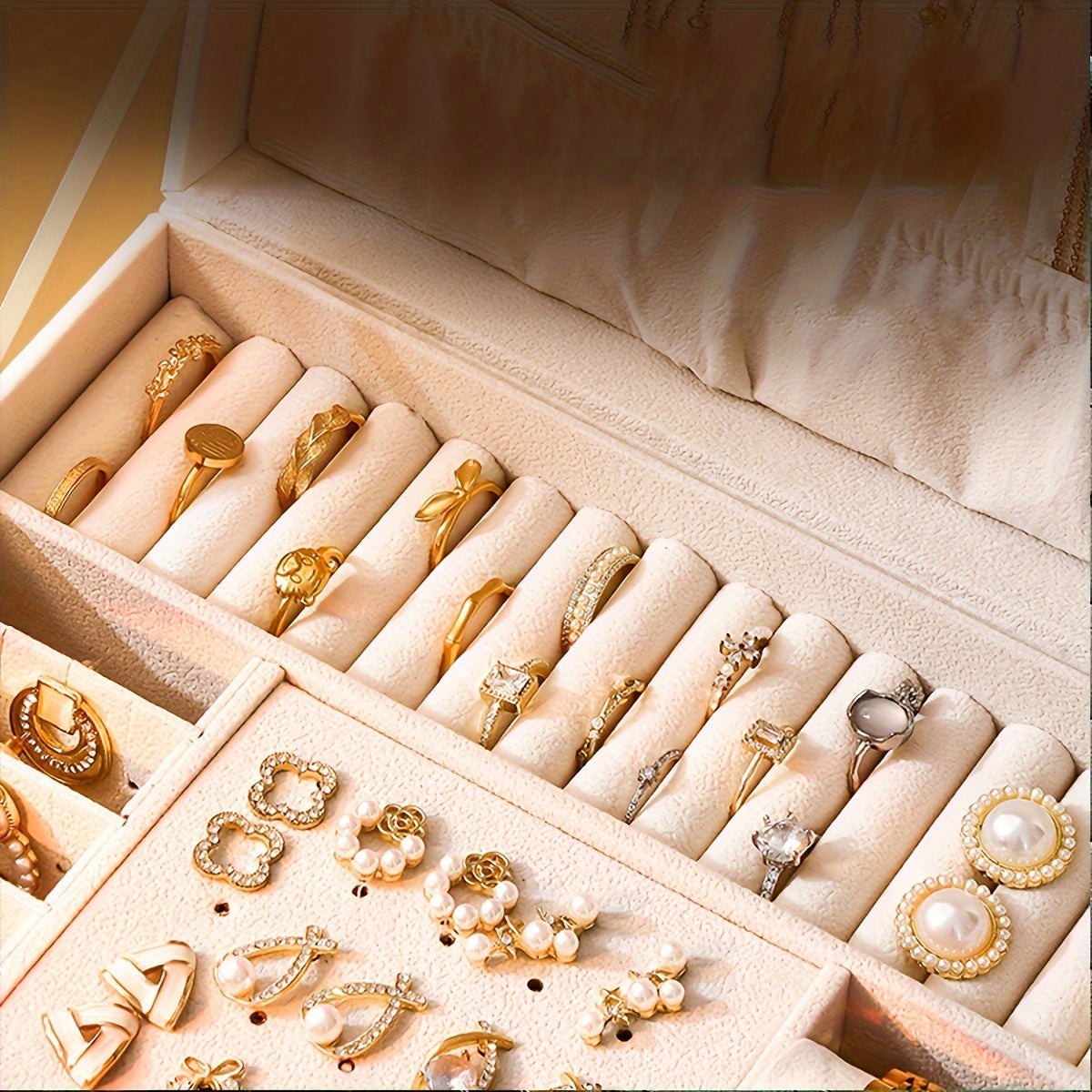 Stylish Storage Jewelry Case With Compartments
