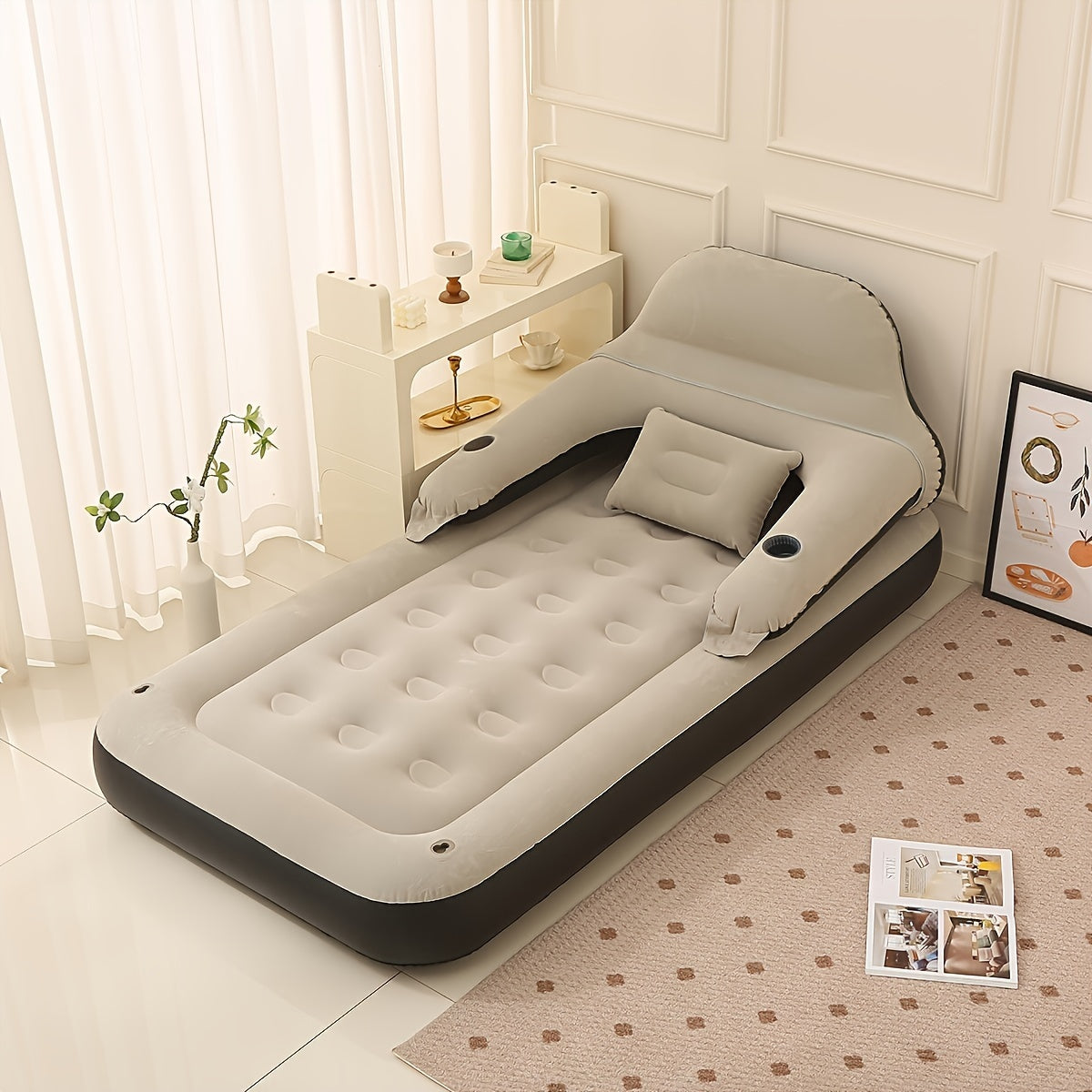Premium Air Mattress with Back Support for Comfort