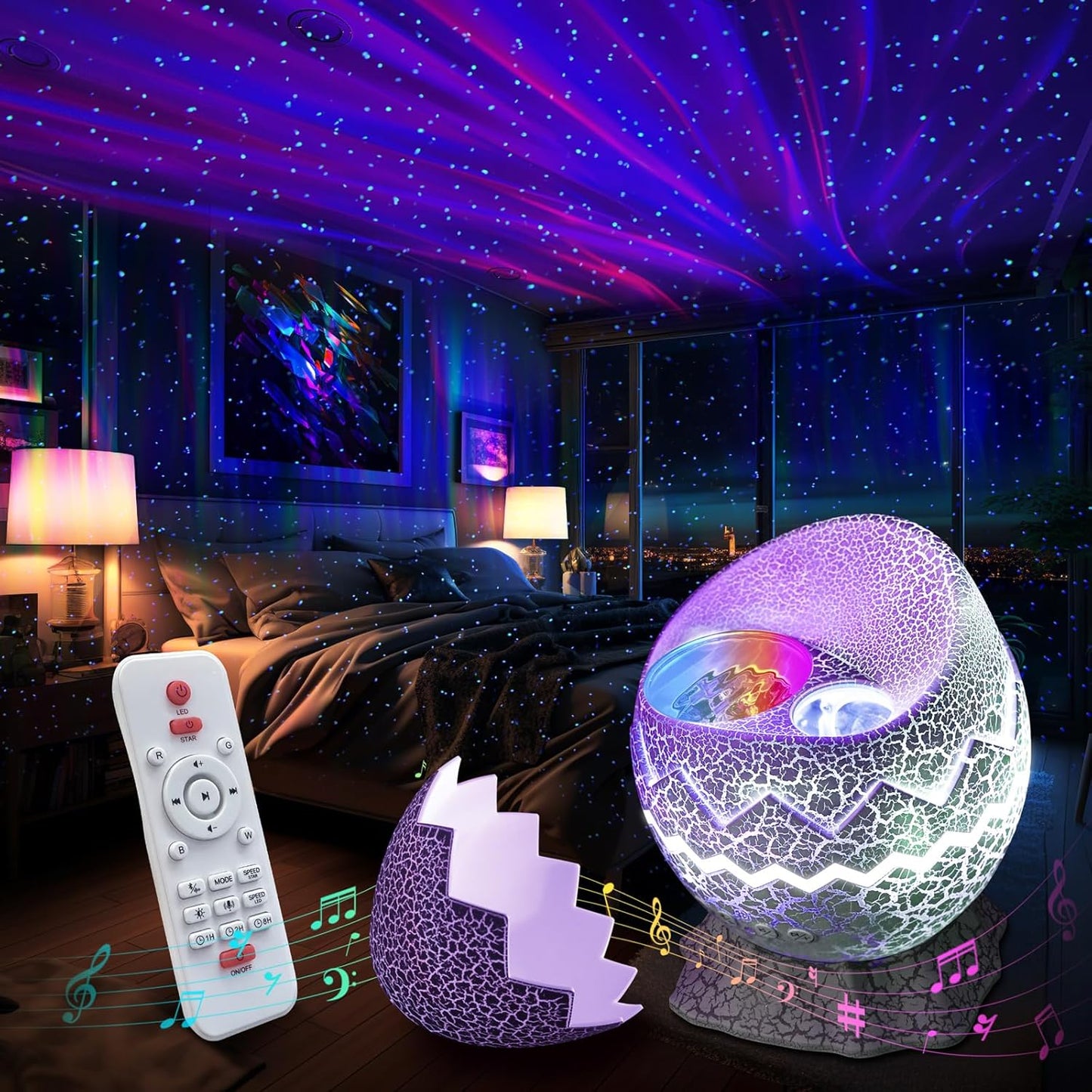 Galaxy Night Light Projector with Music