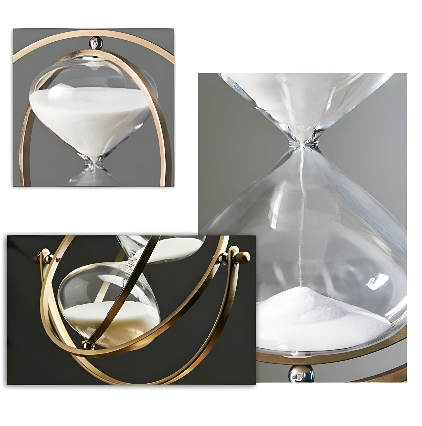 Classic Hourglass Clock with Gold Finish