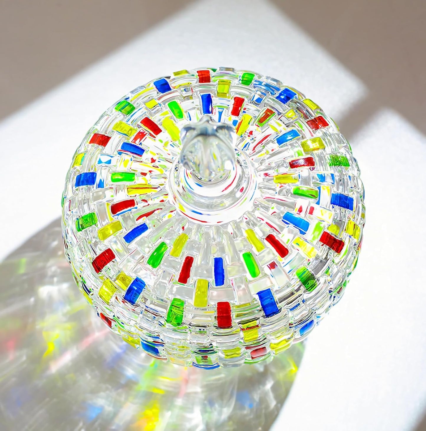 Vibrant Glass Candy Container with Lid