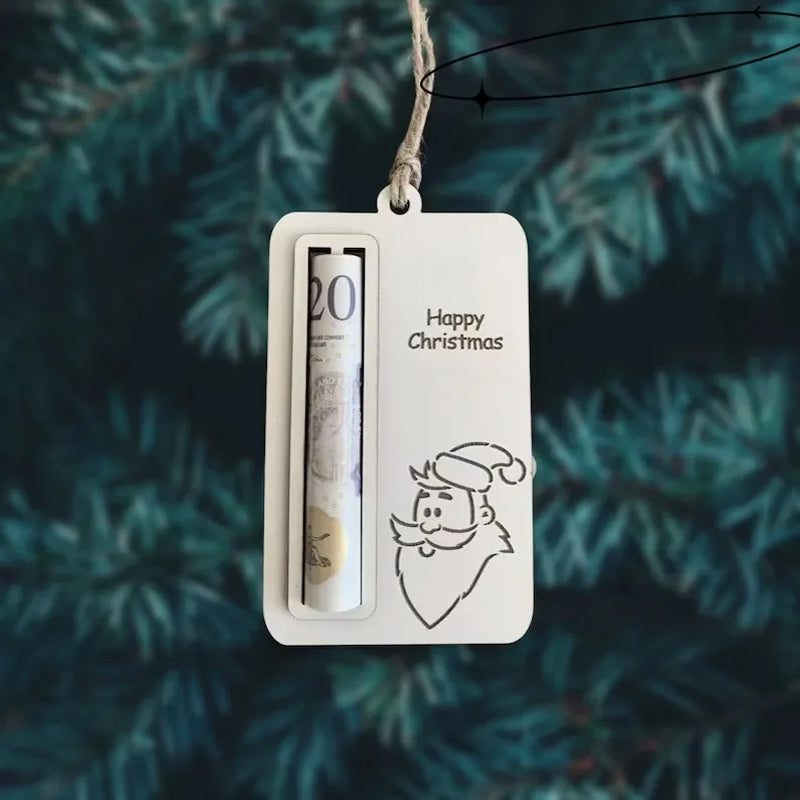 Wooden Holiday Money Clip Ornament