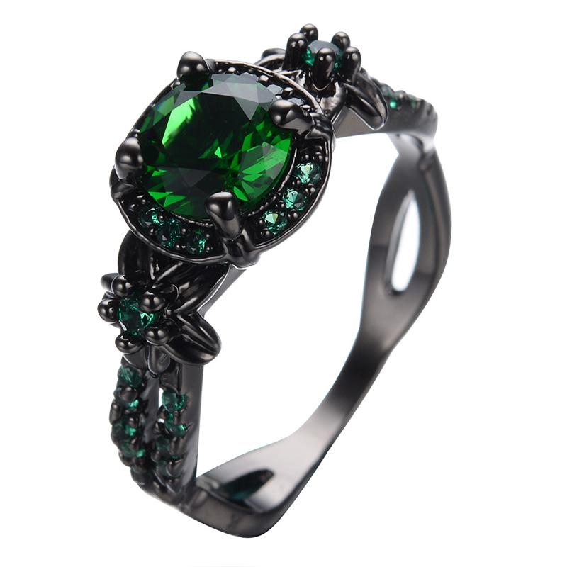 Classic Black Gemstone Engagement Ring