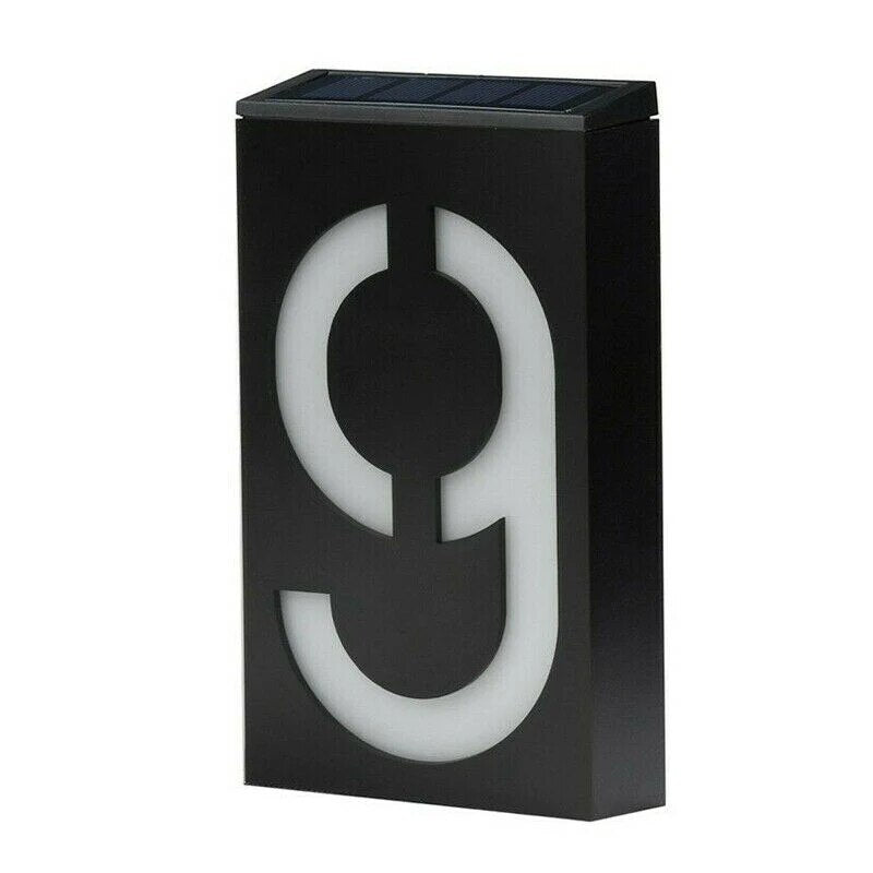 Solar Powered House Number Sign - Eco Friendly Modern