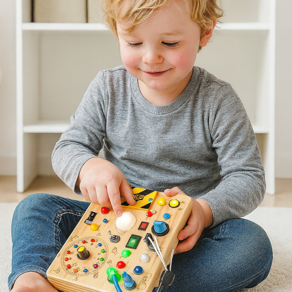 Interactive Wooden LED Sensory Toy for Toddlers
