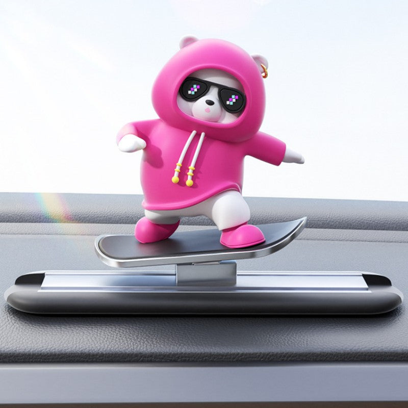 Fun Car Bear Figurine Dashboard Decoration