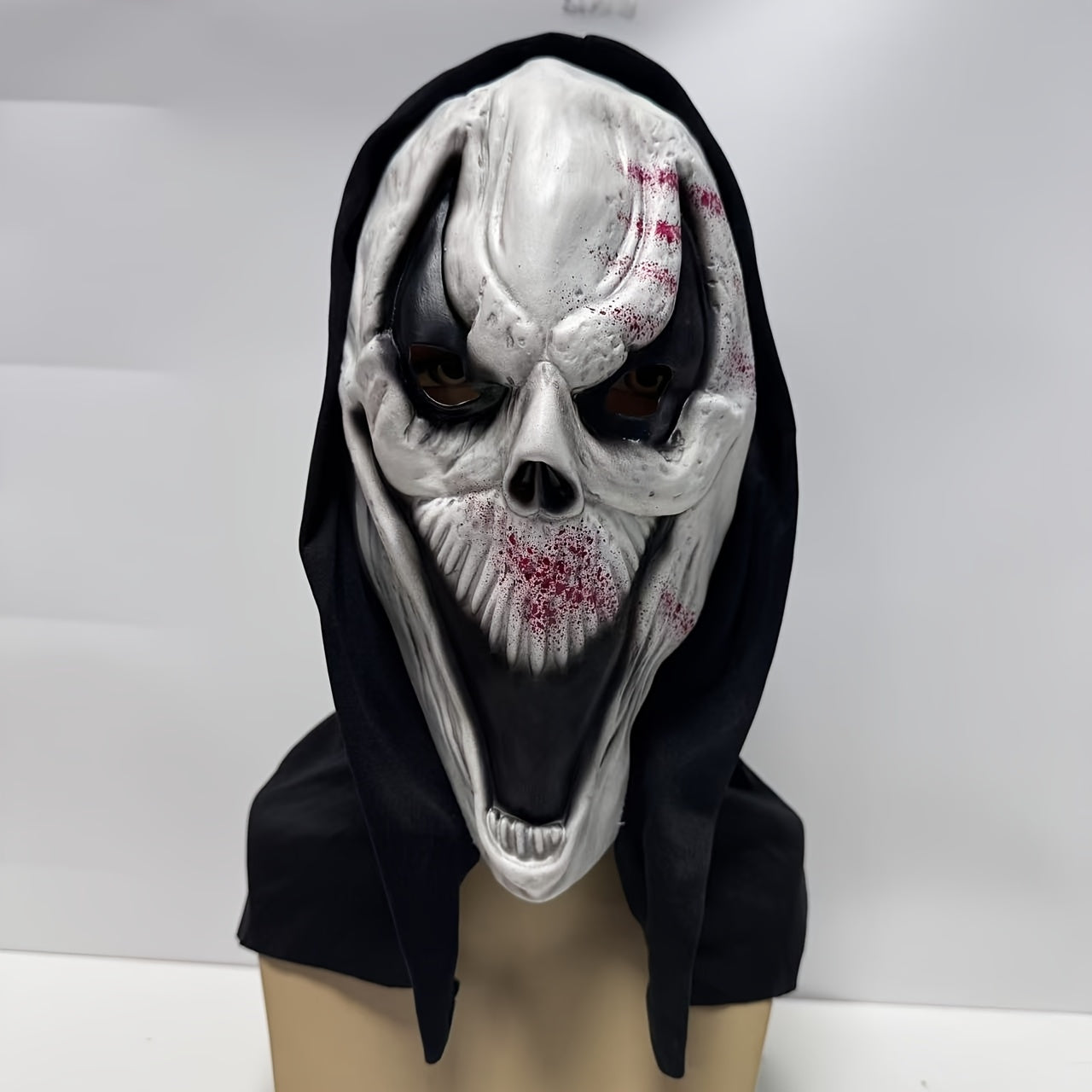 Scary Skull Full Face Halloween Mask with Hood