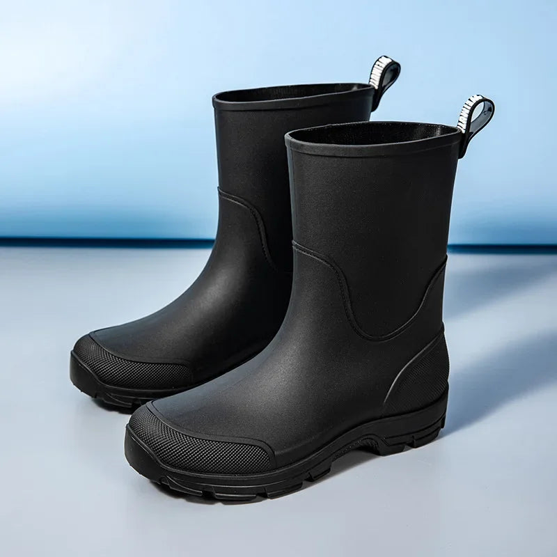 AquaStride | Stylish Lightweight Waterproof Rubber Mid-Calf Rain Boots 10