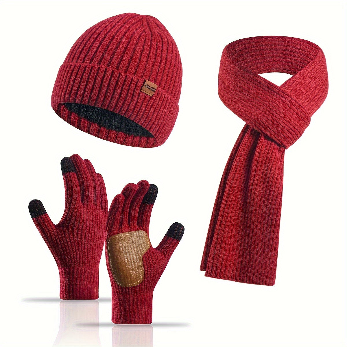 ArcticBlend | Cozy Knitted Winter Accessories Set with Hat, Scarf, Gloves 14