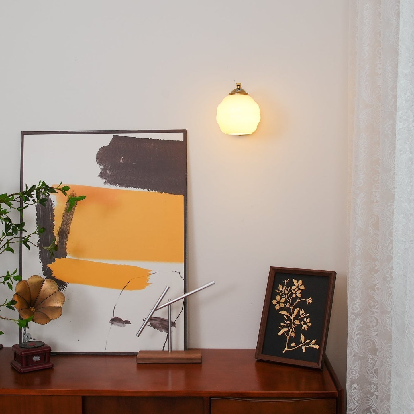 Vintage Ripple Glass LED Wall Light Fixture