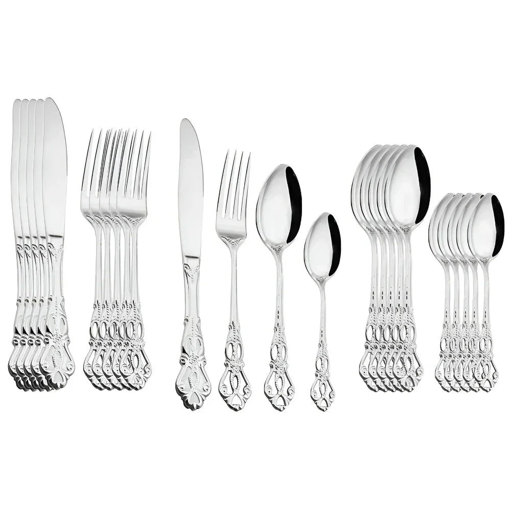 Premium 24-Piece Silverware Stainless Steel Cutlery Set