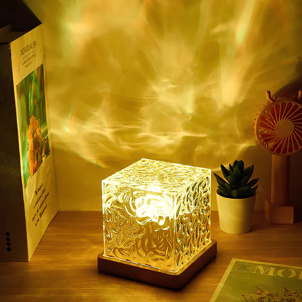 Colourful LED Cube Lamp with Prism Effect