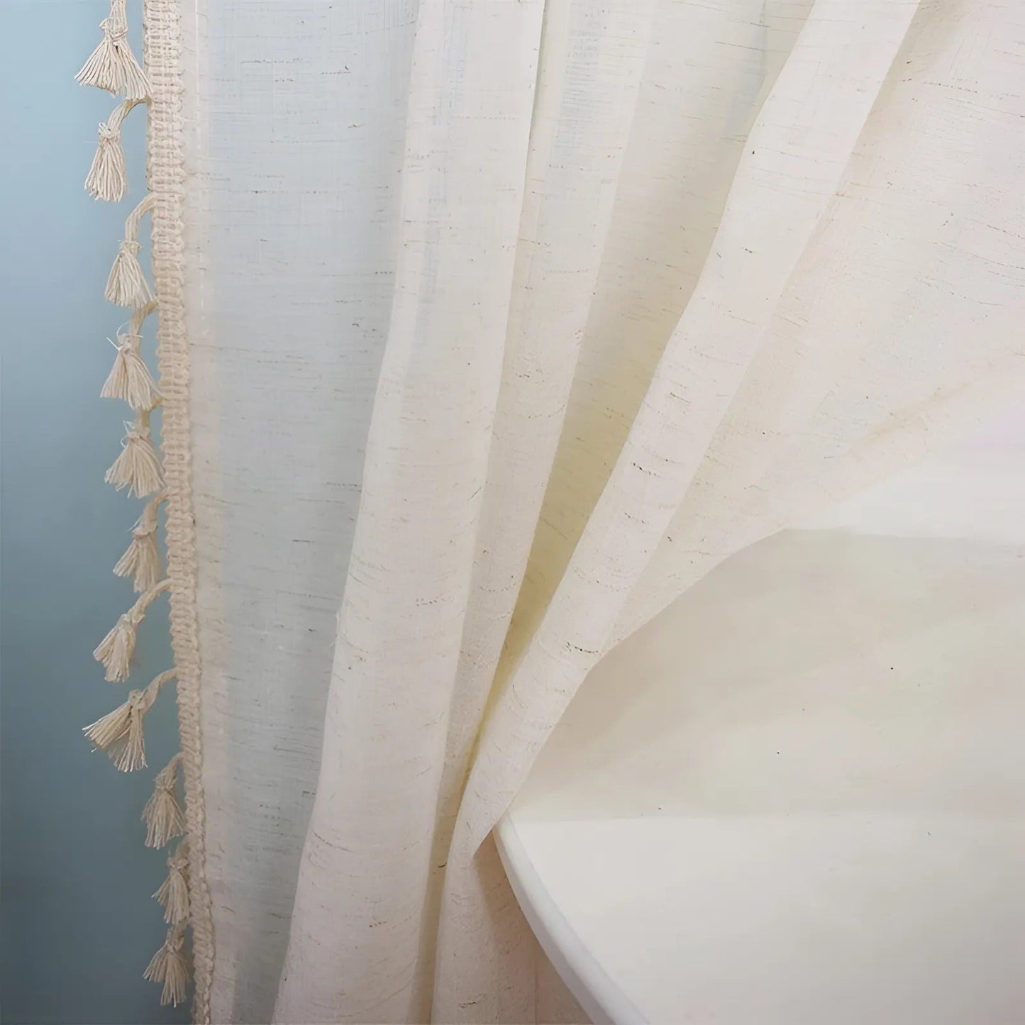 Rustic Textured Semi Sheer Curtains