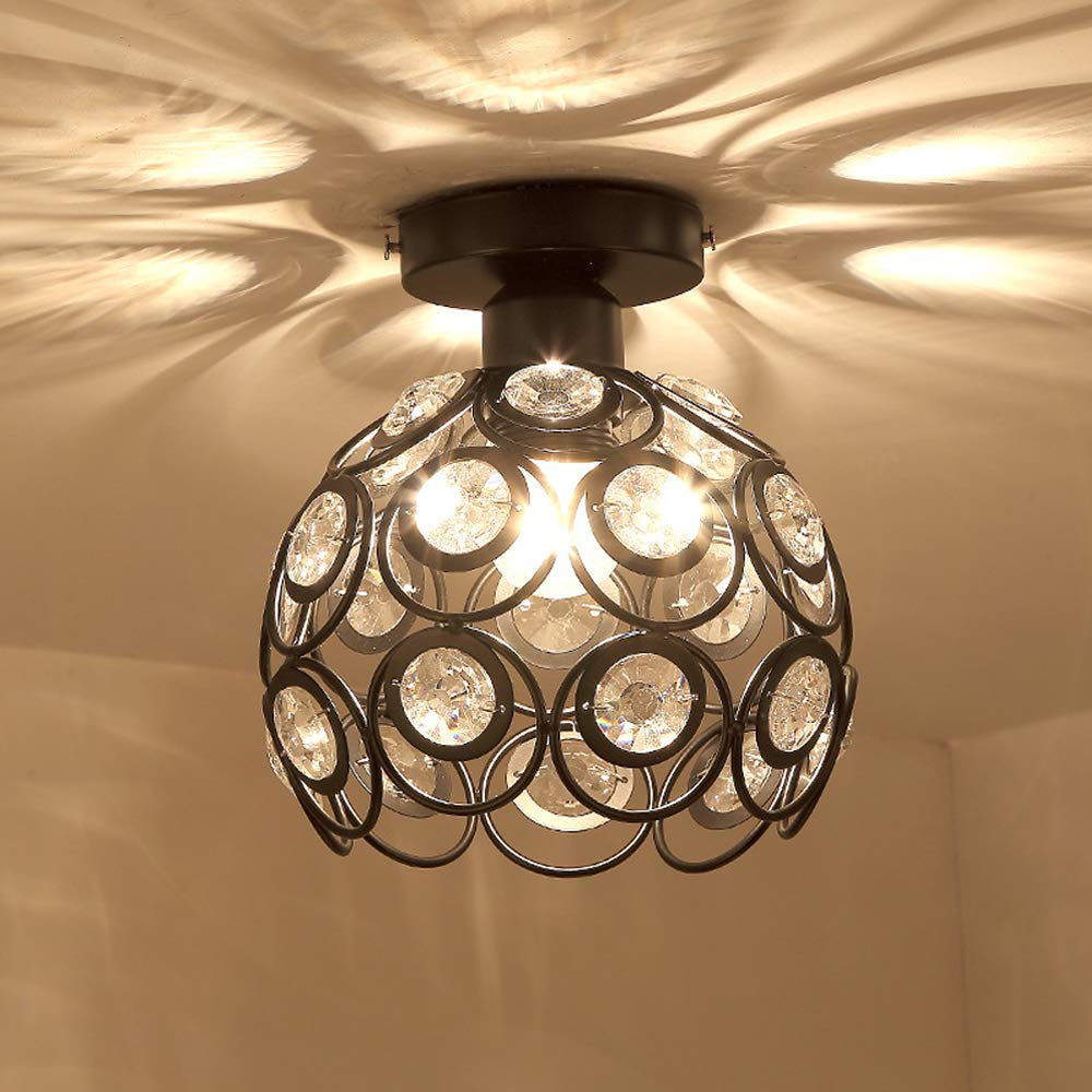Elegant Crystal Glass Round LED Ceiling Light
