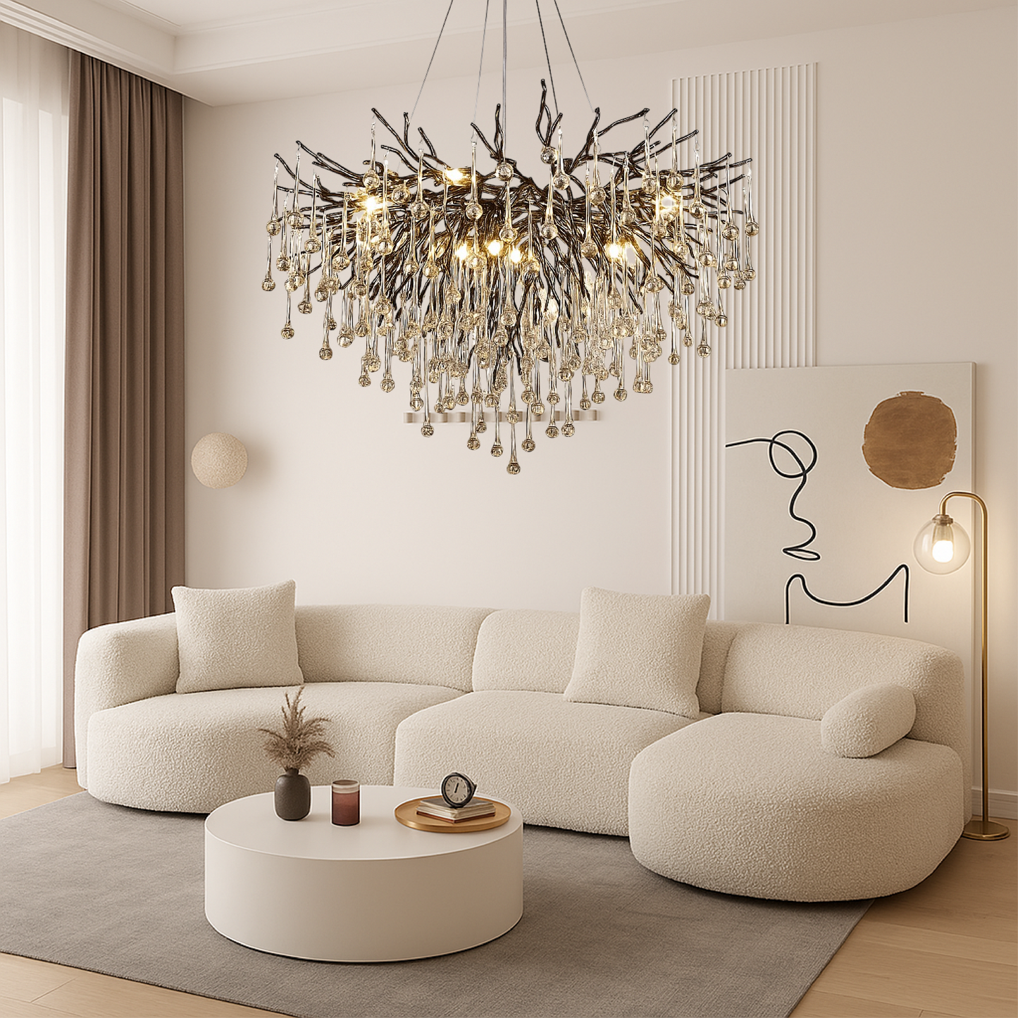 Black chandelier Raindrop 5