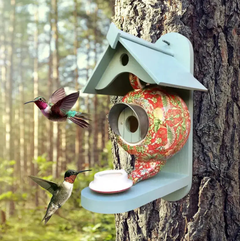 Vibrant Garden Bird Teapot House