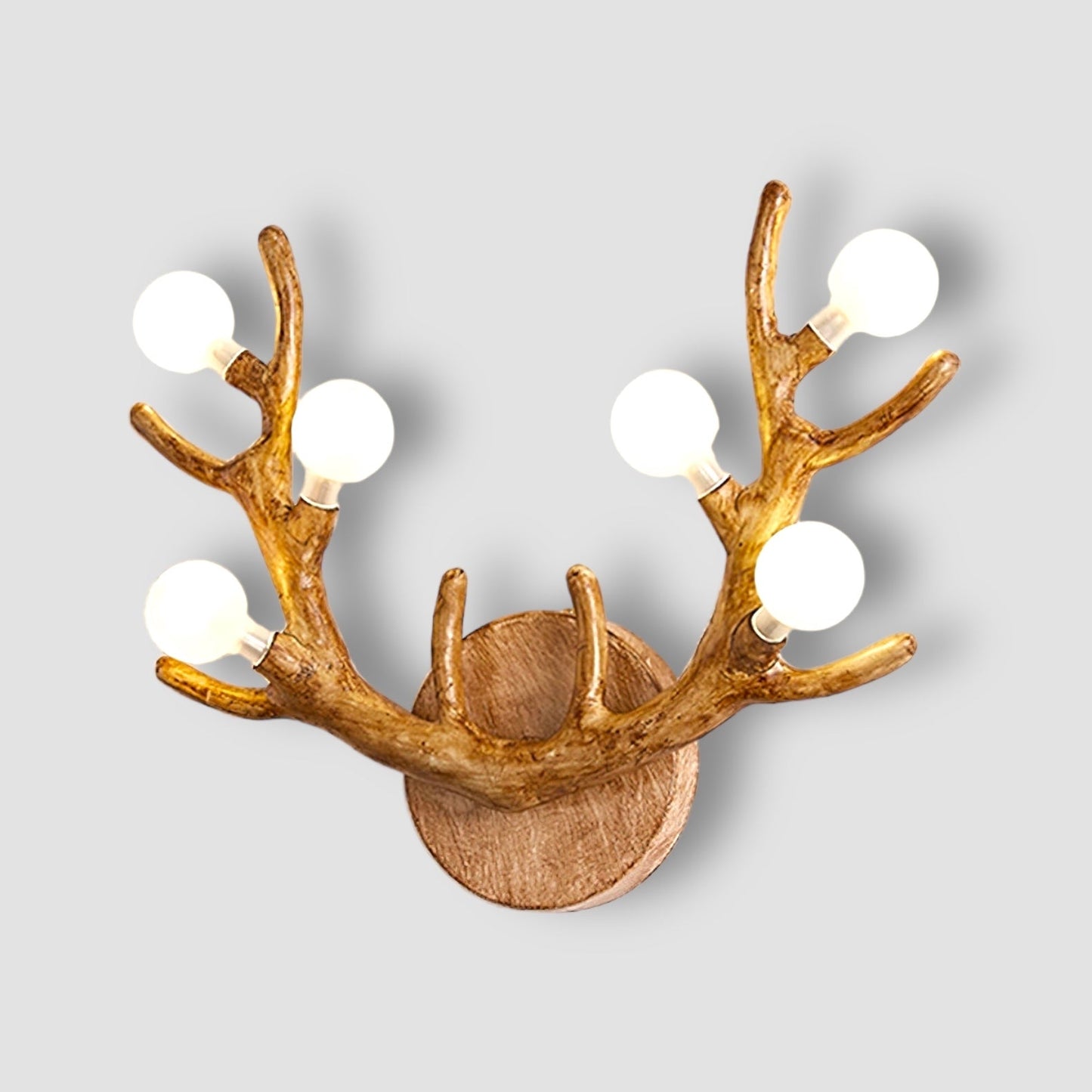Rustic Wooden Deer Wall Light
