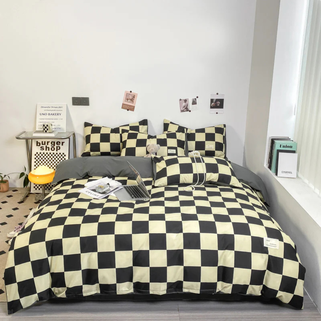 Premium Plaid Duvet Cover Set