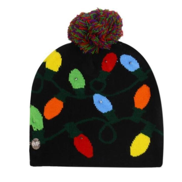 Festive Holiday LED Beanie Hat